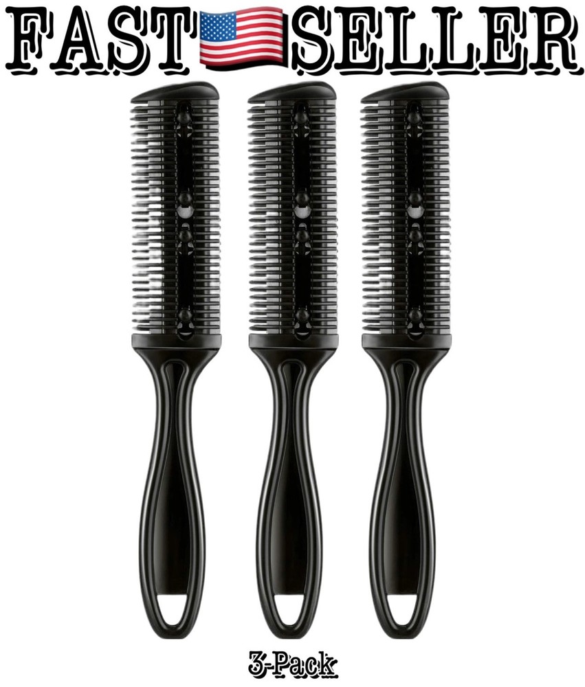 Razor Comb & Thinning Scissors Set Double‑Edge, Replacement Blades, DIY (3‑Pack)