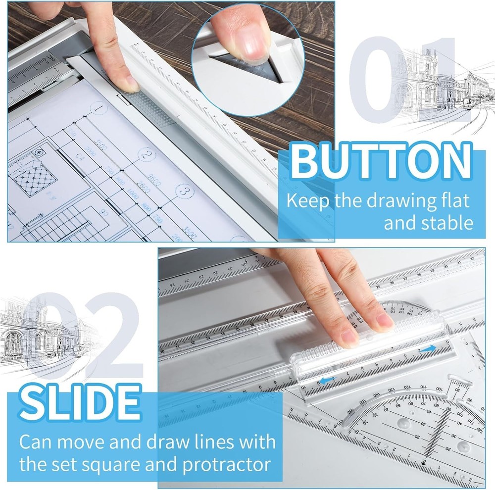 Elegant A4 Portable Drafting Table with Non-Slip Support & Complete Accessories