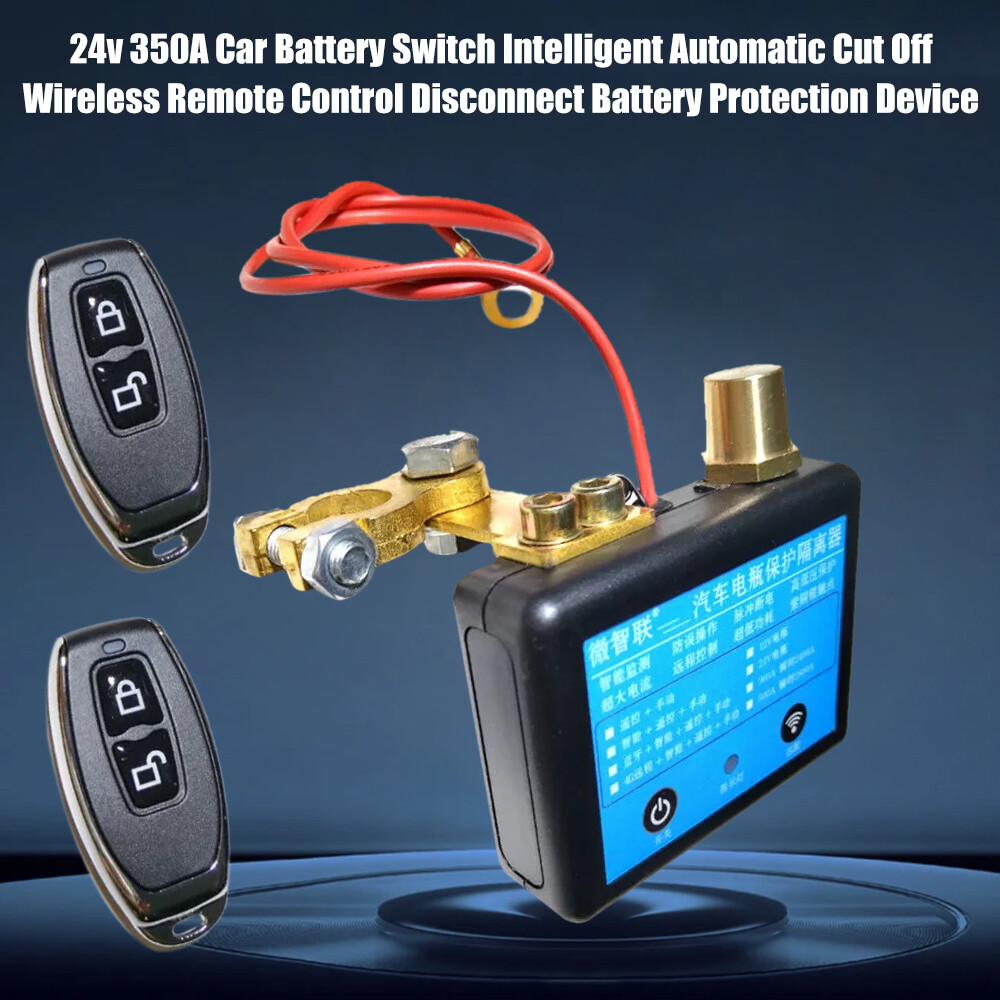 24V 350A Car Battery Circuit Breaker Automatic Shutdown With 2X Wireless Remote