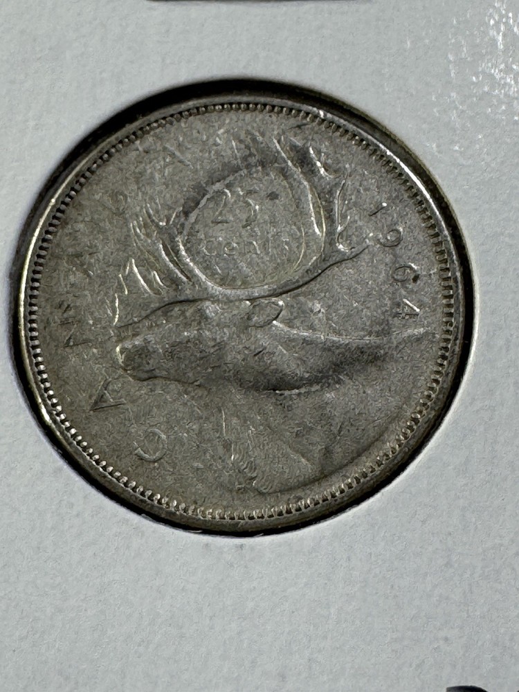 1964 Canada 25 Cents Silver Coin