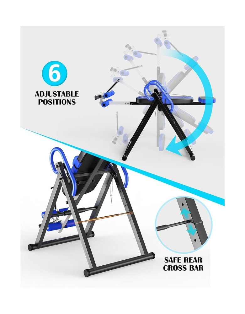 YOLEO Gravity Inversion Table for Back Pain Relief 2026 New Inversion Table w...