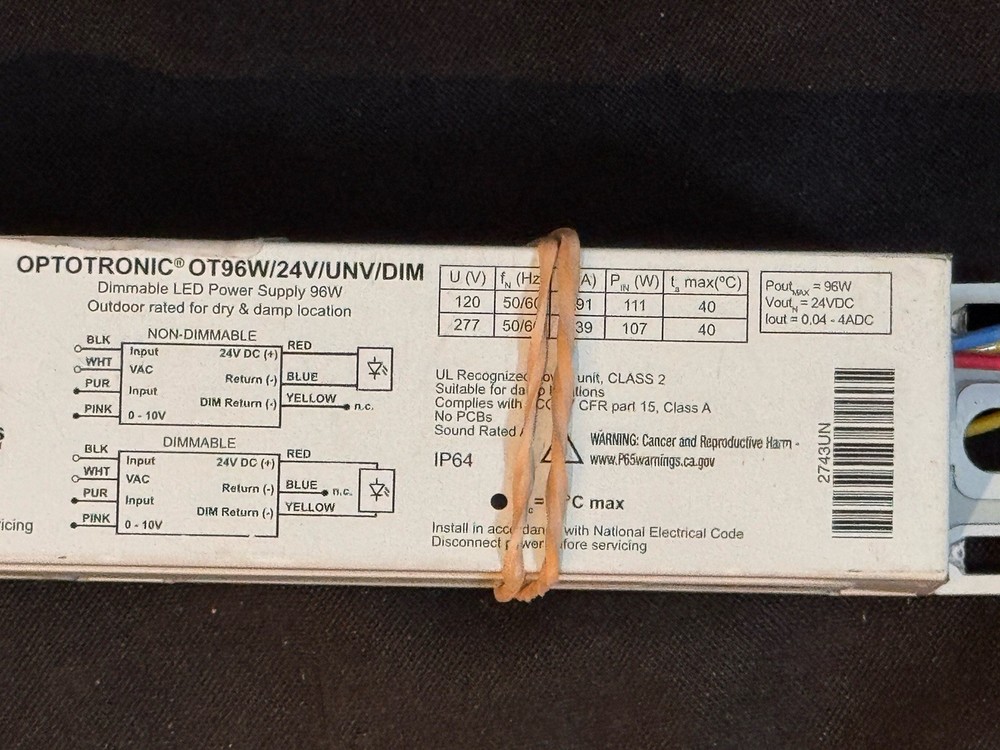Osram 51520 Optotronic 96W 24VDC Constant Voltage Dimmable LED Driver (Used)