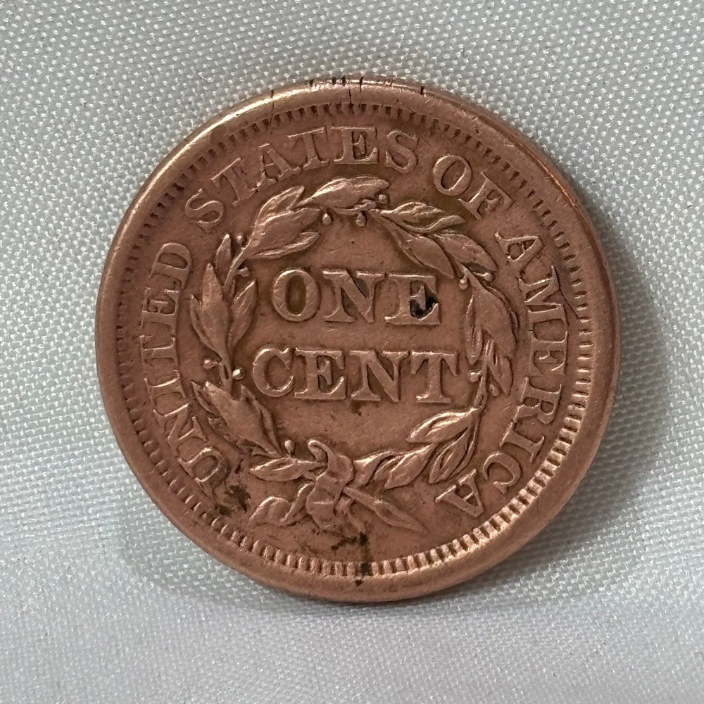 1855 Large Cent Braided Hair