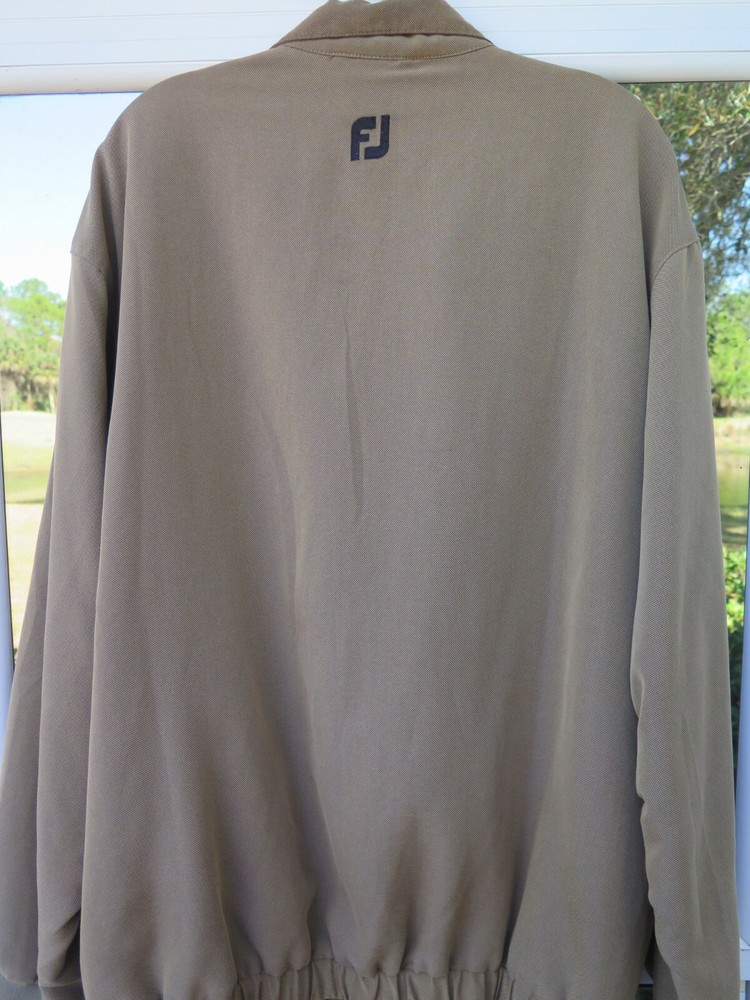 FootJoy Golf Men Rayon Blend Solid Brown Pullover Polo Windbreaker Jacket Medium