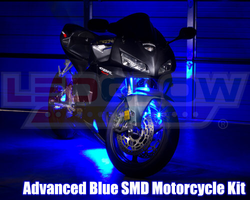 LEDGlow 6pc Advanced Blue LED Flexible Motorcycle Accent Neon Engine Light Kit