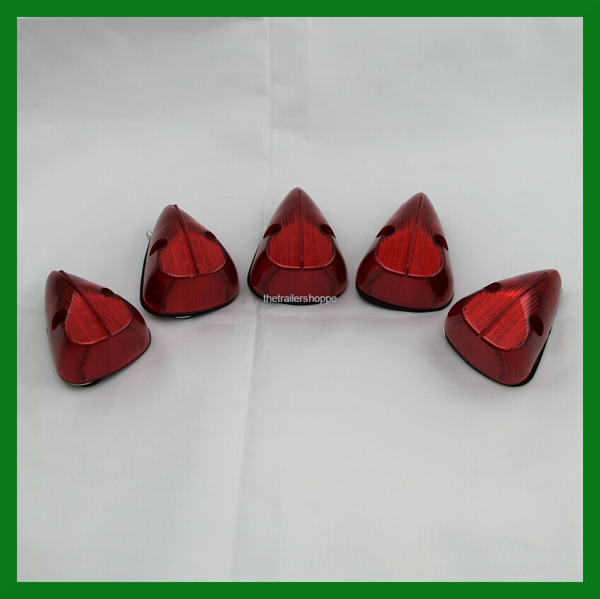 Maxxima Red Truck Pick-up Cab Roof Clearance Bus Marker LED Lights Set of 5