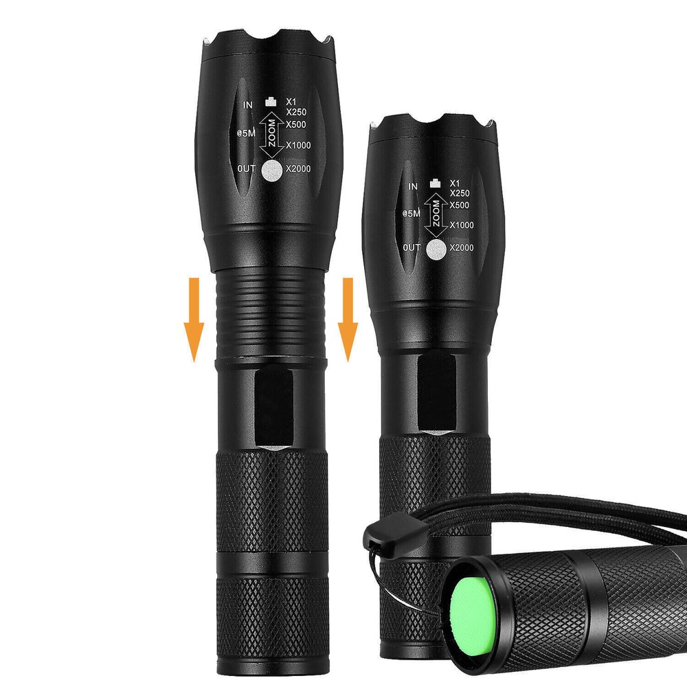 5 x Tactical 18650 Flashlight High Powered 5Modes Zoomable Aluminum