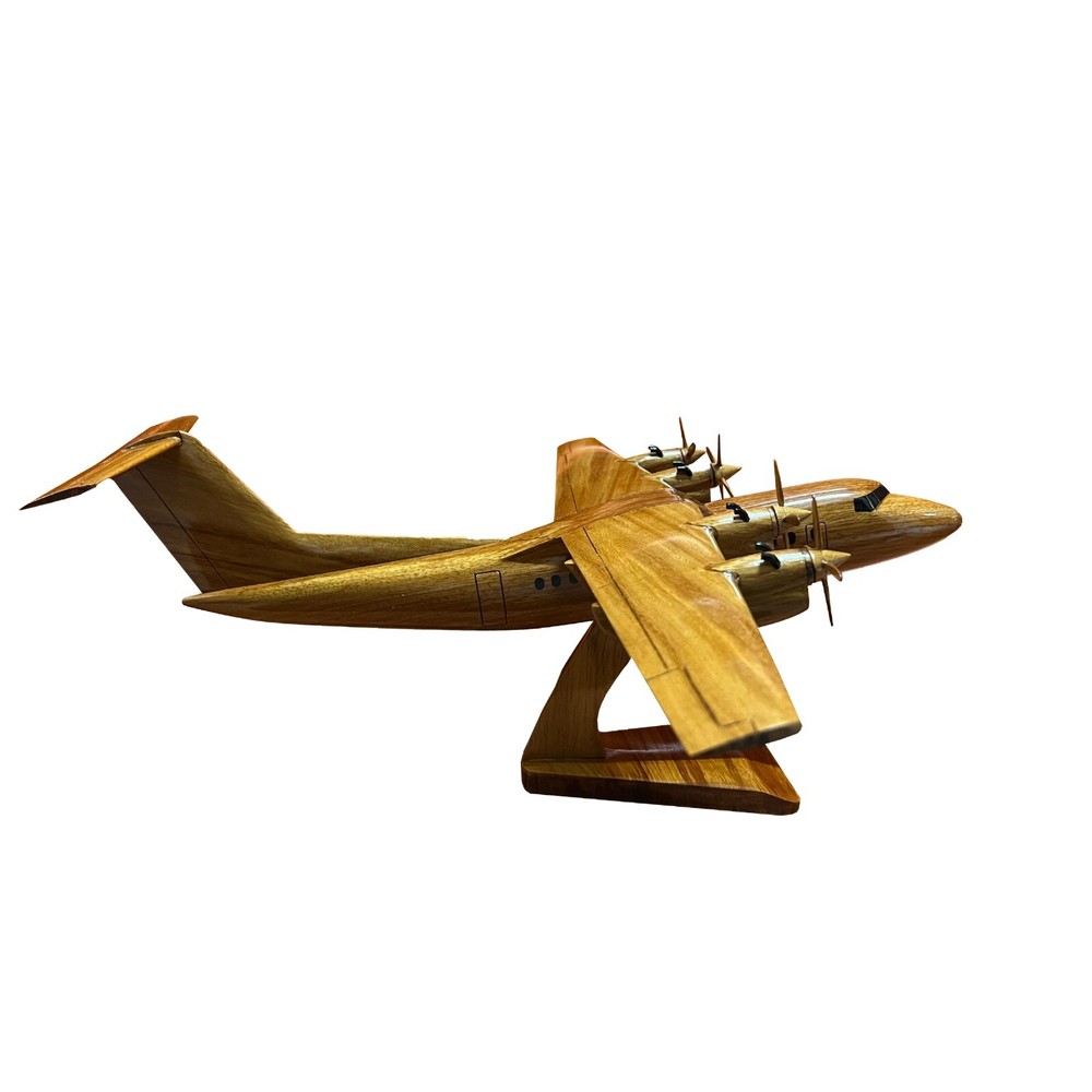 DHC7 Dash 7 Mahogany Wood Desktop Airplane Mode