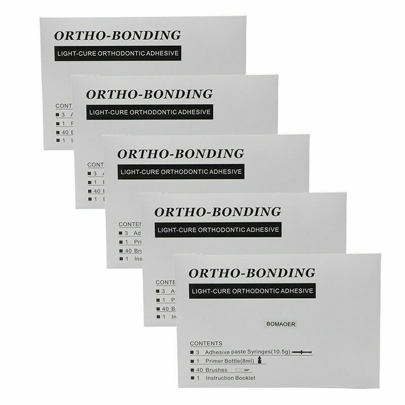 5X Dental Orthodontic Curing Light Brackets Adhesive Bonding Paste Kit