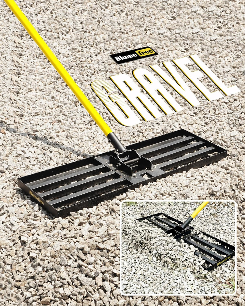 Lawn Leveling Rake, 45"X10" Heavy Duty Sand Leveling Tool with 7FT Long Handle,