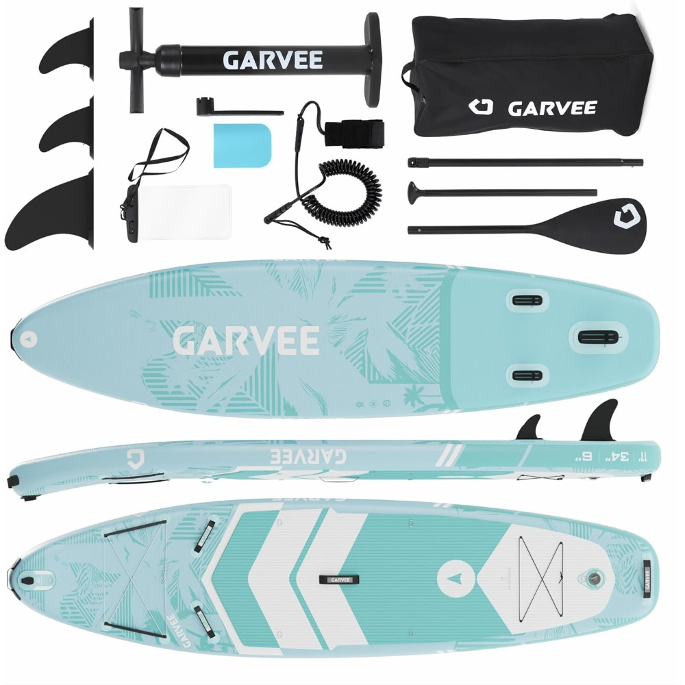 10'6 Inflatable Paddleboard 450 LBS Capacity, Non-Slip Deck Tri-Fin Complete Set