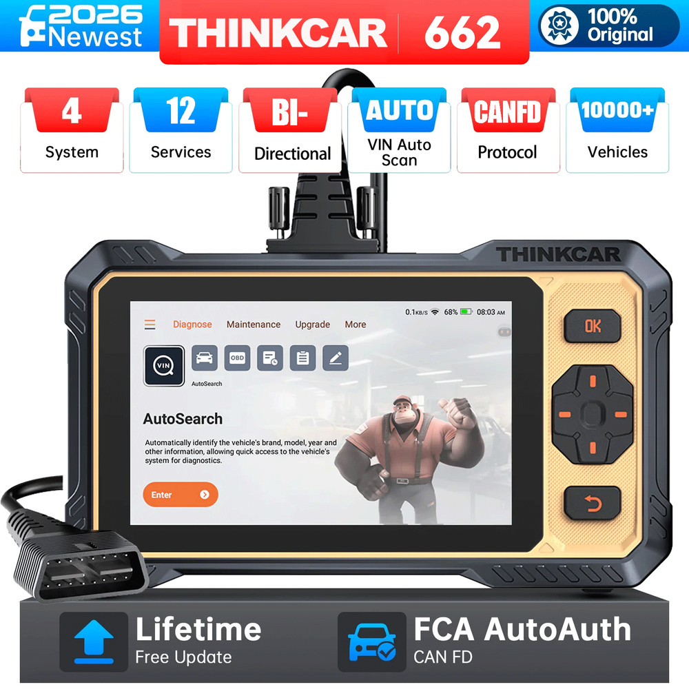 ThinkScan 662 OBD2 Scanner 4 System Bidirectional Diagnostic Tool 12+Resets FREE