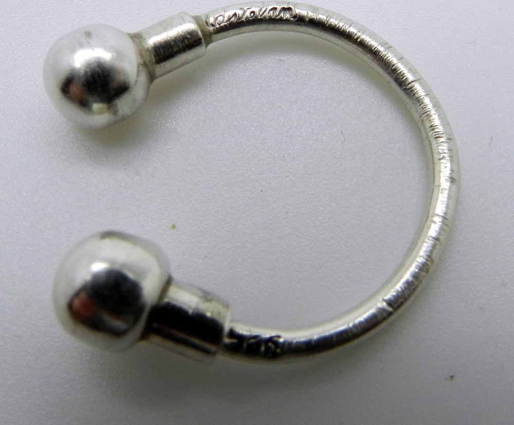 WILLIAM ESTEVAN 925 SIGNED STERLING SILVER SMALL KEY CHAIN RING SCREW END