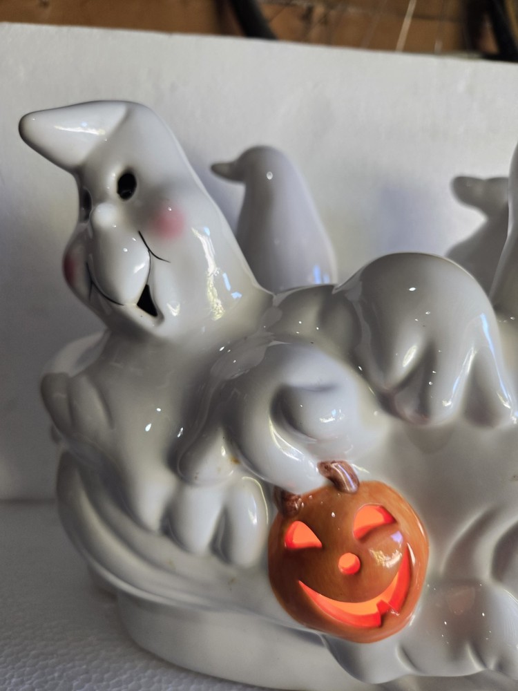Ceramic Glass Ghost Halloween Light Tested Works