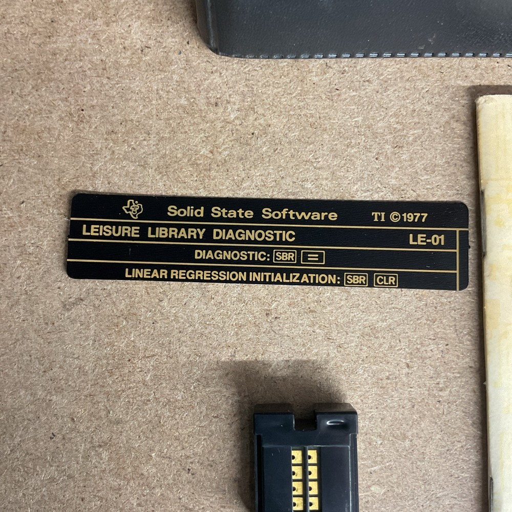 Solid State Software Programmable TI 58/59 Leisure Library Quick Reference Guide