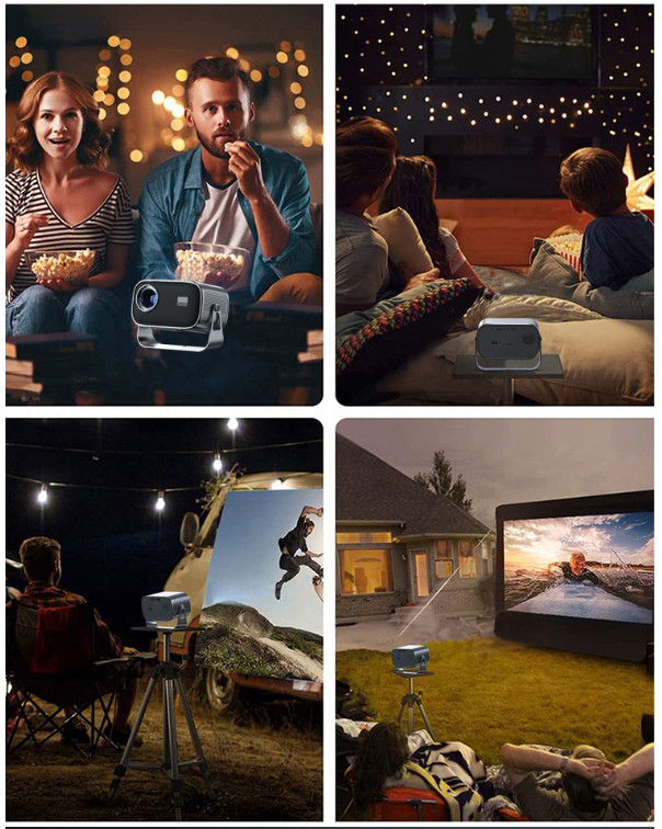 "Portable Cloud Projector 720P HD, 4K Decoding, WiFi & Bluetooth