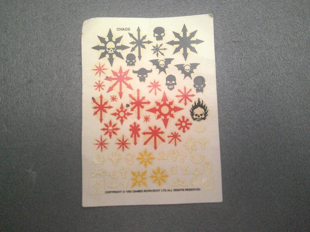 Transfer sheet Chaos Games Workshop 1 sheet