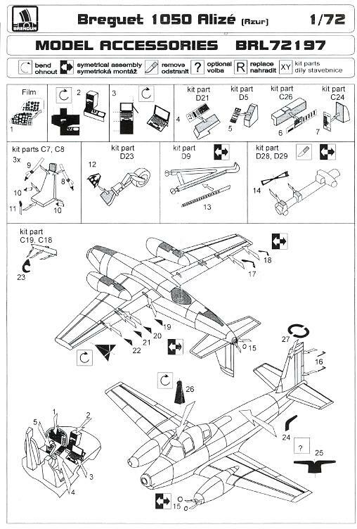 Brengun Models 1/72 BREGUET 1050 ALIZE Photo Etch Update Set