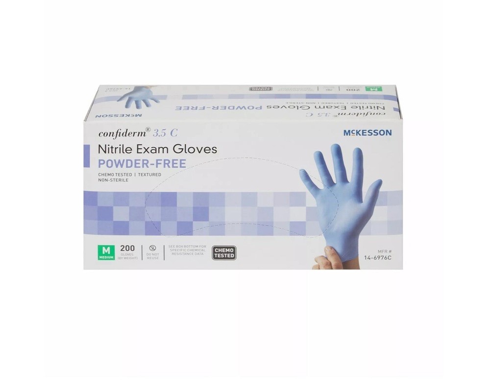 McKesson Confiderm Nitrile Exam Glove - 200 per Box Medium