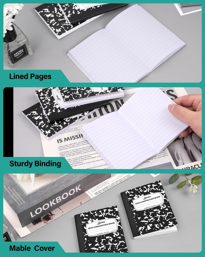 Mini Composition Notebooks Bulk, 40 Packs 3.25 x 4.5 inch Composition Books N...