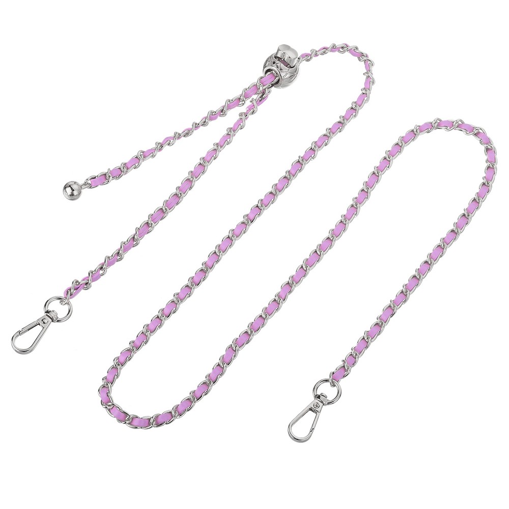 Purse Chain Strap, 51 Inch Adjustable Chains Strap Purple/Silver