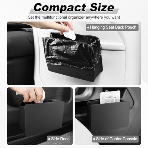 Car Door Trash Can, Leather Vehicle Trash Bin, Mini Dustbin Garbage Container