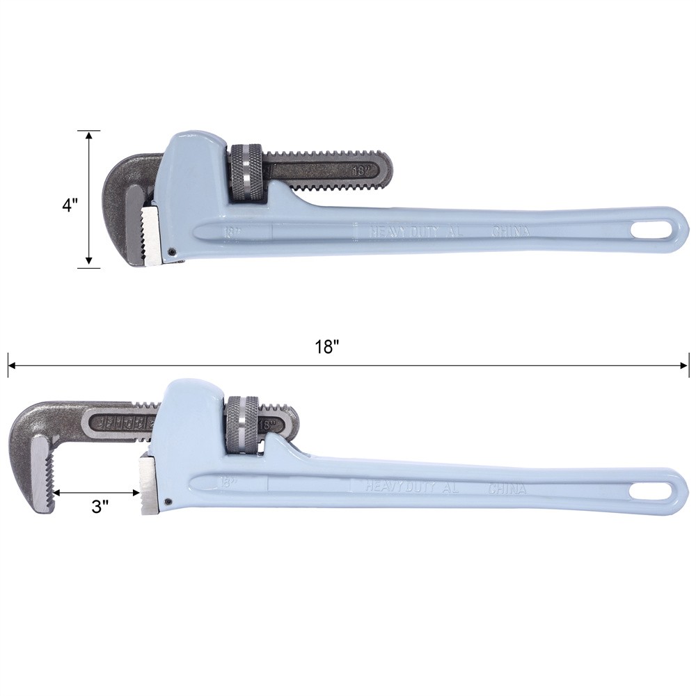 3 pcs Aluminum Pipe Wrench Set 14", 18", 24" Hand Tools