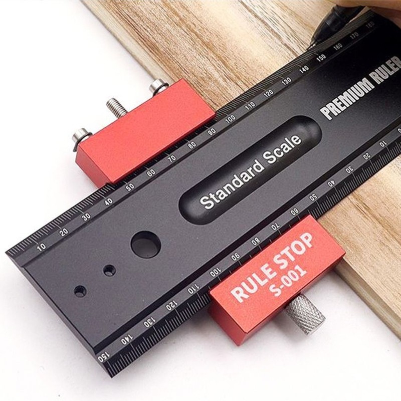 Multifunctional Aluminum Rule Square Clear Scale for Carpentry & Engineering