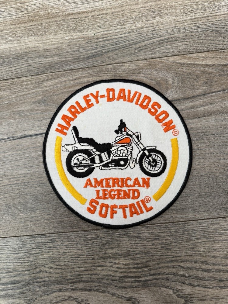 7 Inch Harley Davidson Embroidered Softtail Motorcycle Patch 1980s