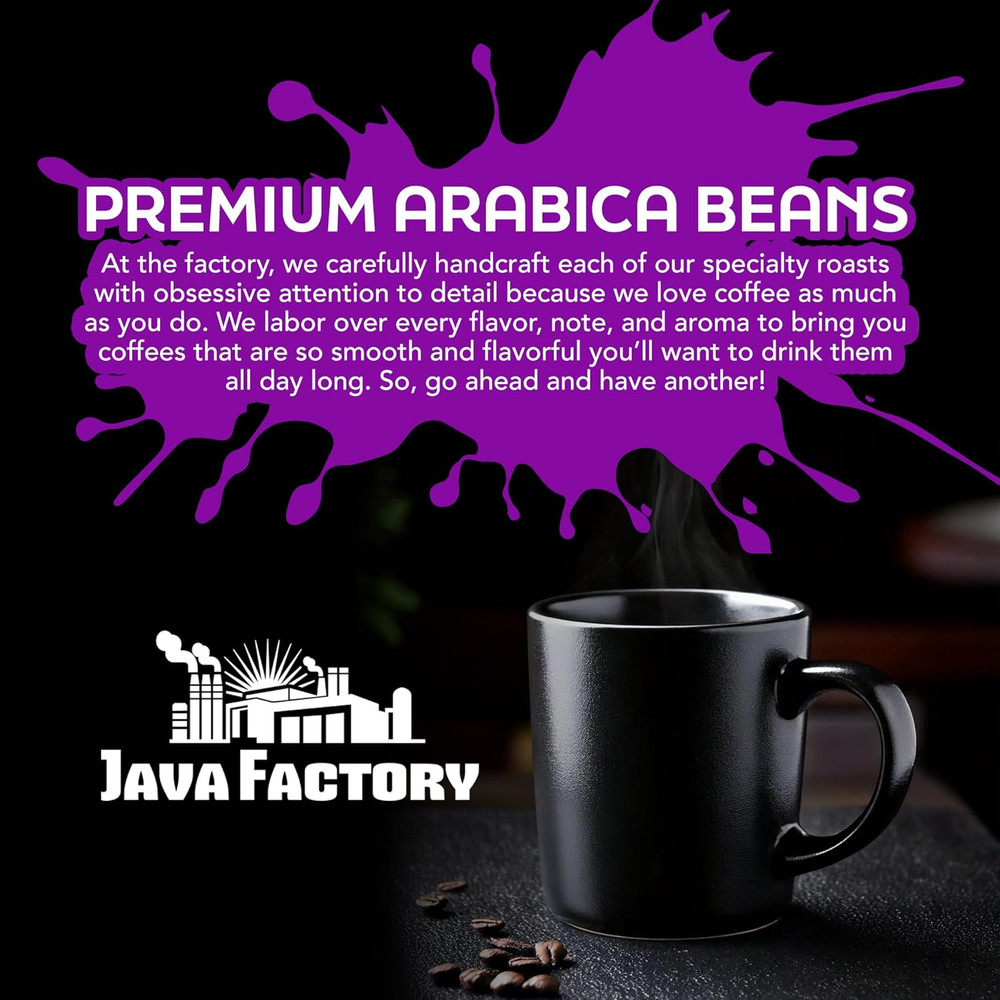 Java Factory High Caffeine Ground Coffee, Da Bomb Dark Roast, Double Caffeinated