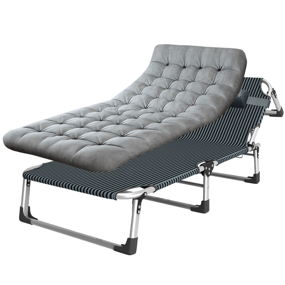 SLSY Adjustable 4-Position Camping Cot Folding Cot Cots for Camping Blue Gray