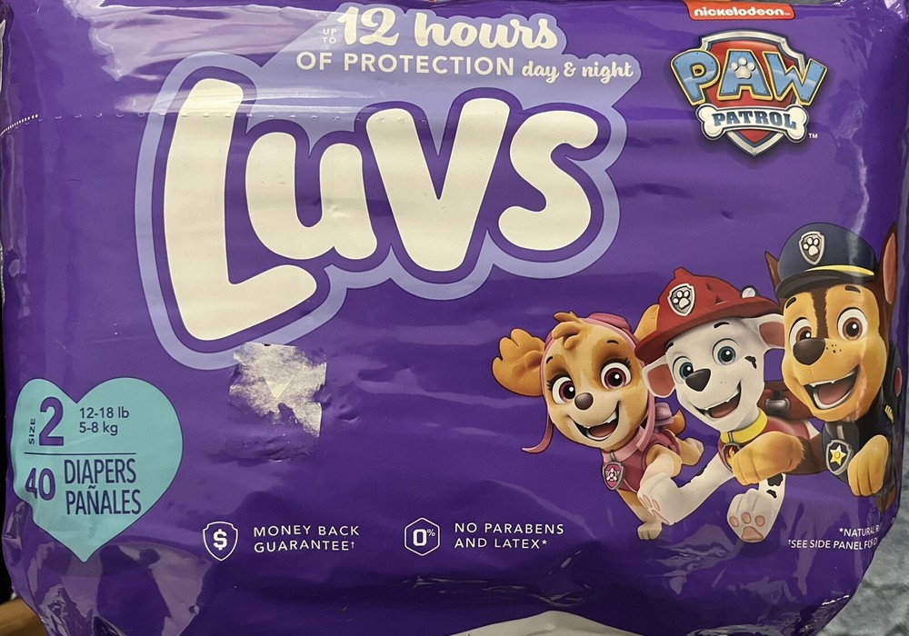 LUVS Size 2 PAW PATROL 40 count diapers