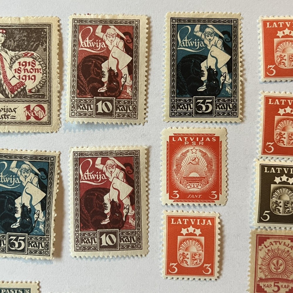 EARLY LATVIA MINT STAMPS LOT, GREAT COLLECTION