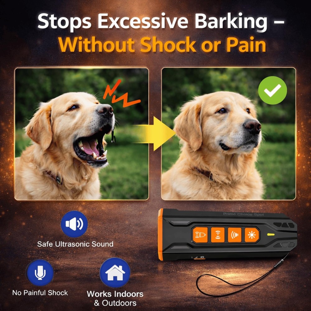 Ultrasonic Dog Bark Deterrent Handheld – Humane No-Shock Bark Control Device ...
