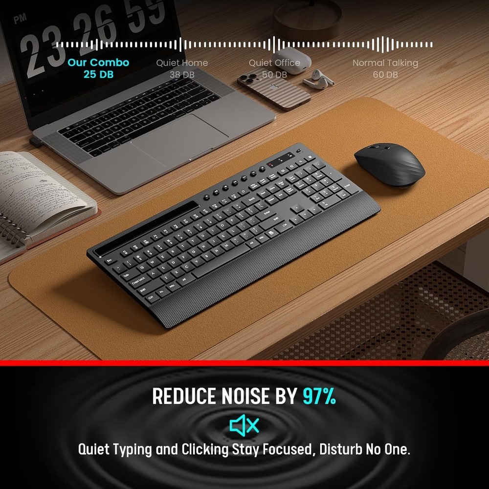Combo De Teclado Y Mouse Inalambricos Compact Slim Para Computadora portátil PC