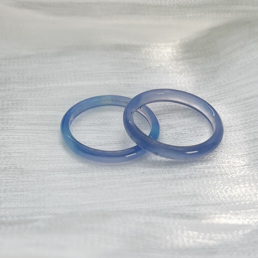 2mm blue agate solid band ring , gemstone ring stacking ring