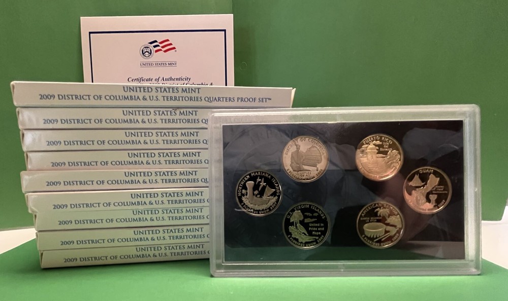 2009 D.C. & U.S Territories Quarter Clad Proof Set 10 sets