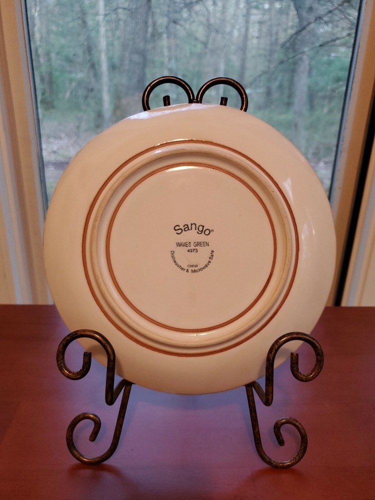 Sango Waves Green 13 Piece Dinner Set