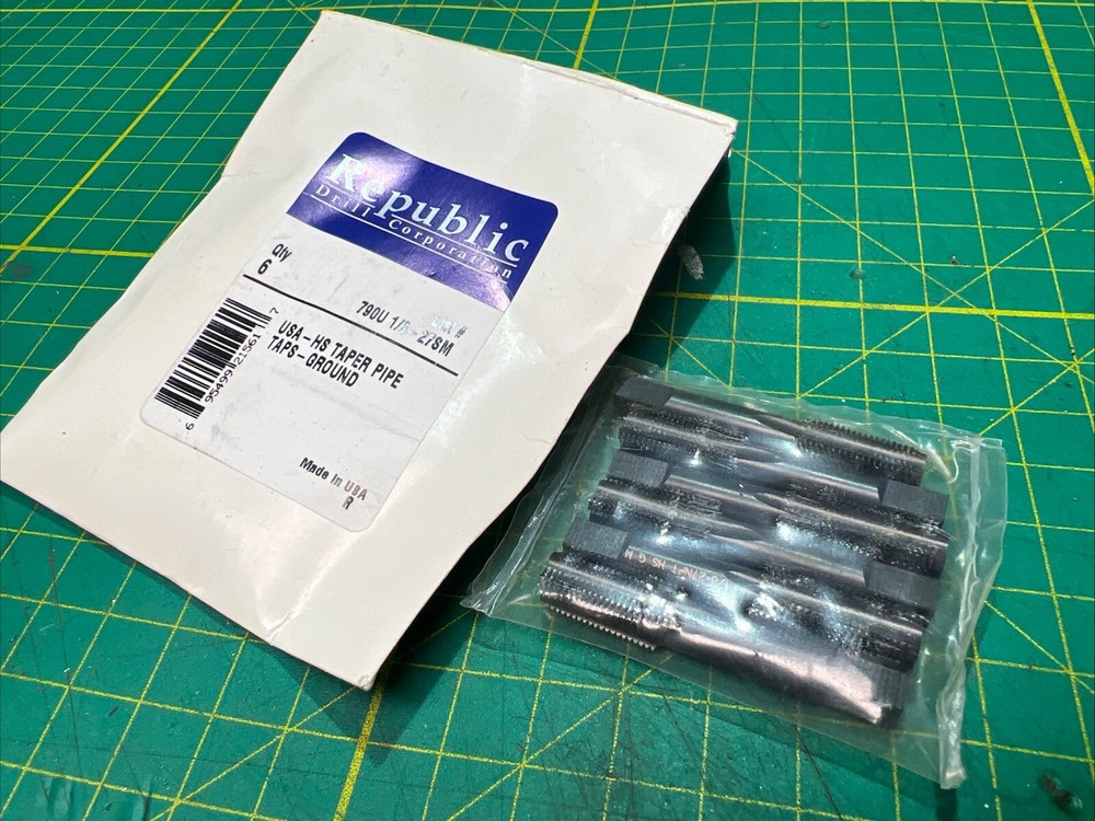 (6) REPUBLIC 1/8-27SM TAPER PIPE TAPS