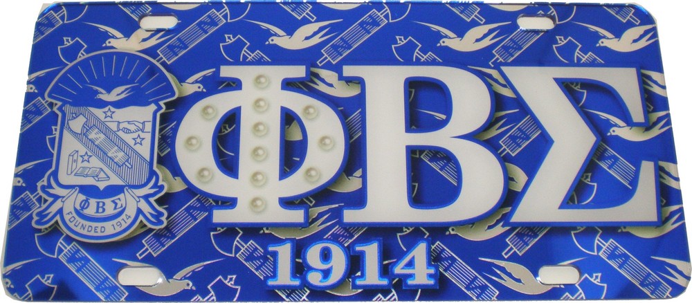 Phi Beta/&Beta; Sigma Printed Crest License Plate [Blue - Car/Truck]