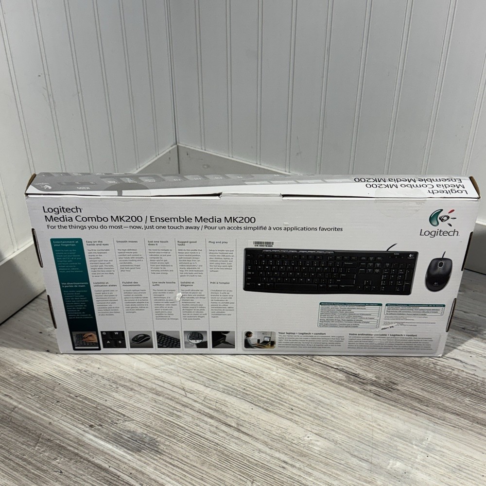 SEALED NEW Logitech MK200 Media wired keyboard And Mouse combo