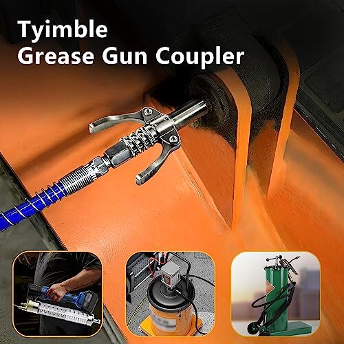 Grease Gun Coupler Strong Lock on Greases Gun Tip 10000 PSI Quick Release