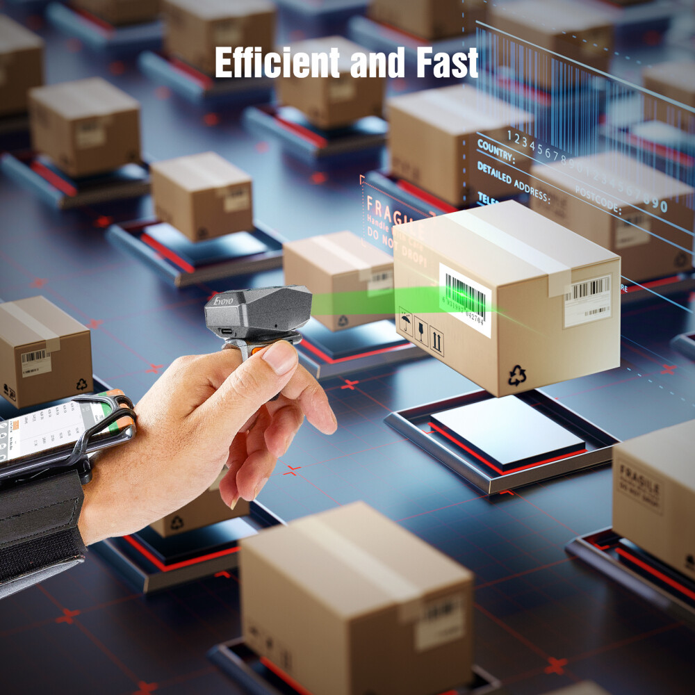 Eyoyo 5PCS 2D QR Code Barcode Scanner Wireless Wearable Ring Reader for PC Phone