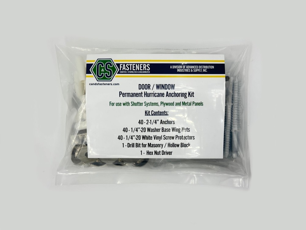 Door / Window Permanent Hurricane Anchoring Kit White