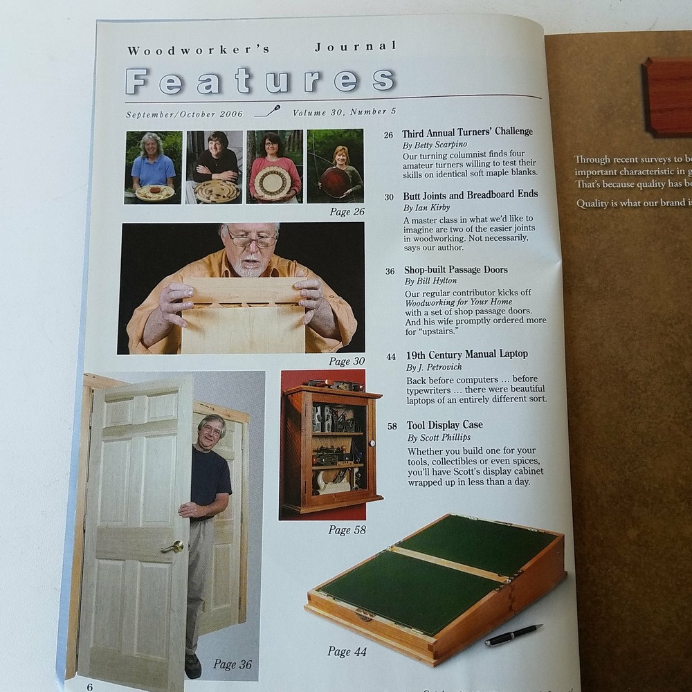 Woodworkers Journal September/October 2006 Volume 30 Number 5