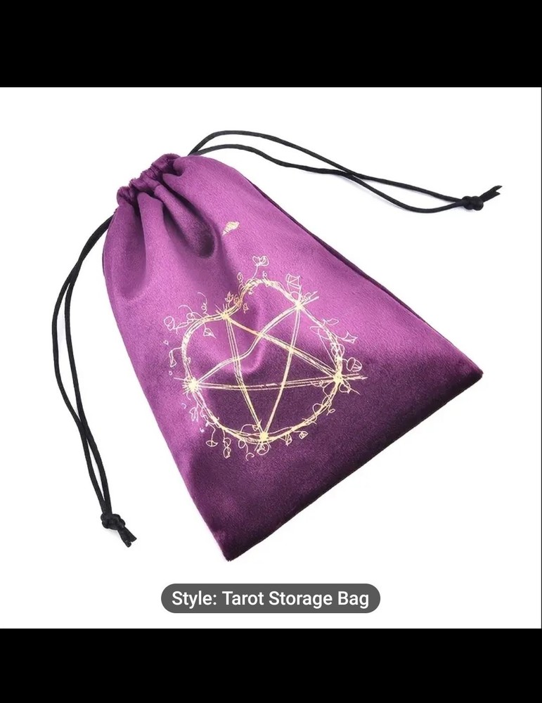 Embroidered Velvet Pentagram Tarot Storage Bag