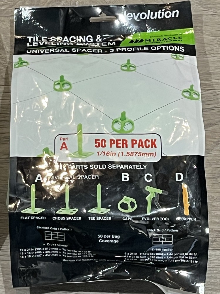 Miracle Sealants Levolution Tile Spacing & Leveling System 1/16in 100 pack