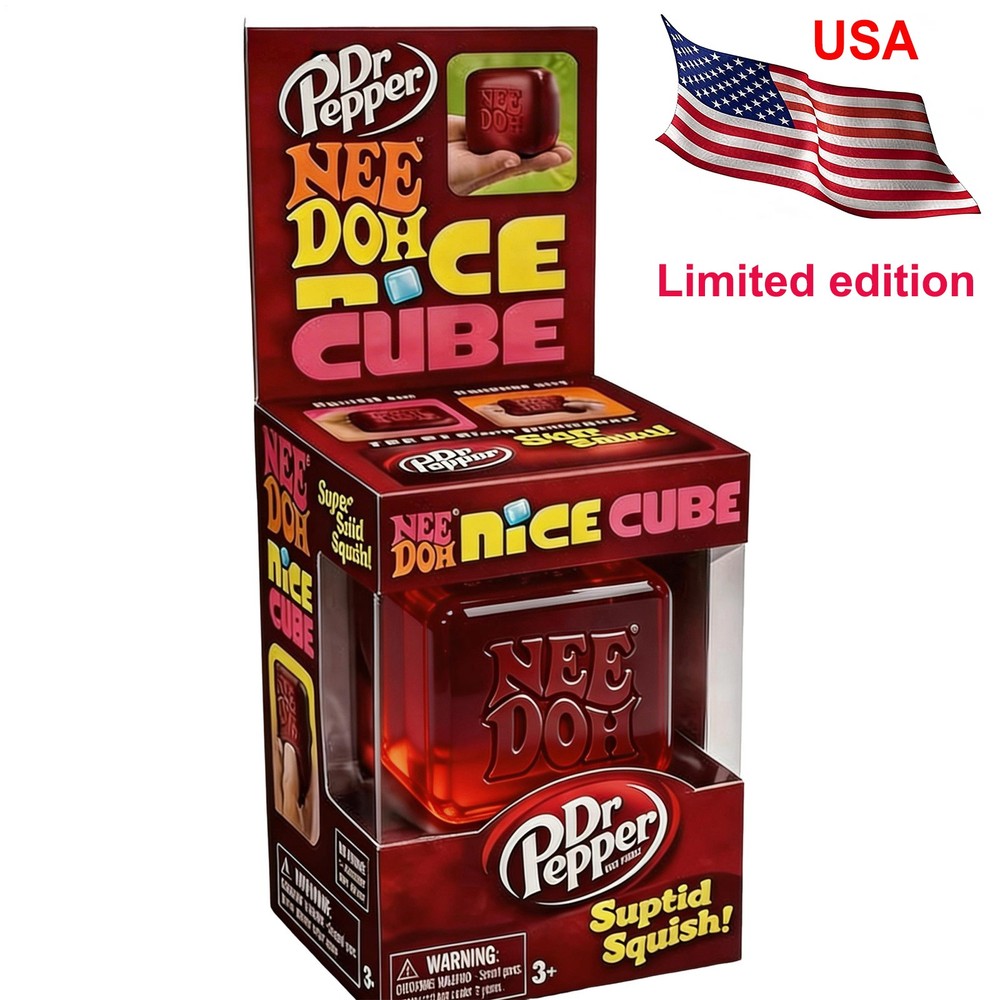Needoh Limited Edition Dr Pepper Nice Cube Suptid Squish New With Box Red US