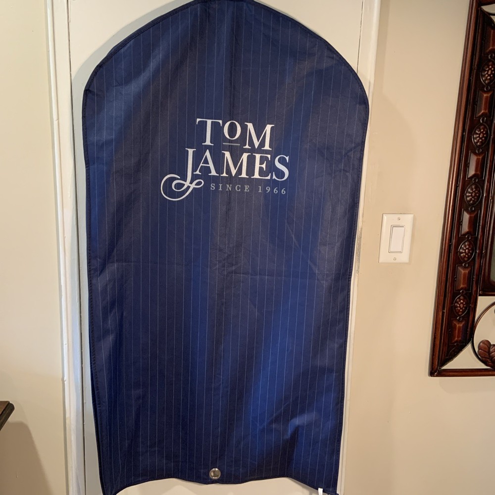Tom James Navy Cloth Garment Bag