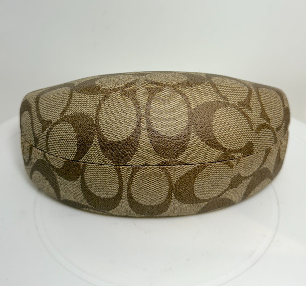 Coach Sunglasses Case Hard Clamshell Logo Brown Tan